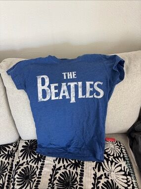 The Beatles Kids Short Sleeve Tee in Blue with White Logo
